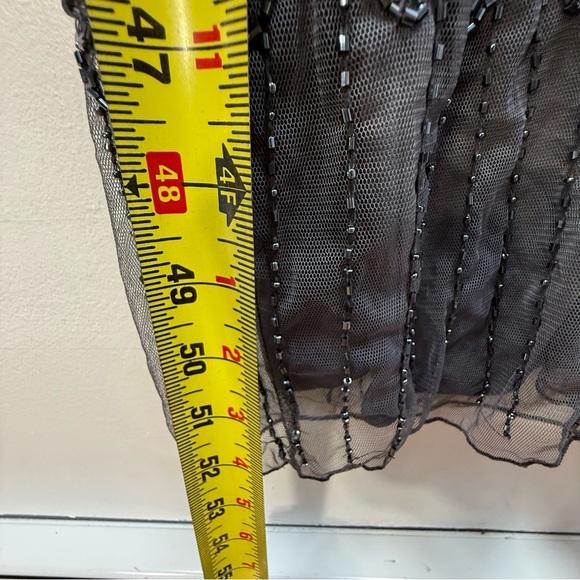 NWT Pissaro Nights Beaded Cold-Shoulder Blouson Cocktail Dress/Gown Gray Size 4 - Picture 9 of 9